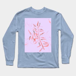 Autumn watercolor leaves on branches, red autumn colors in watercolor Long Sleeve T-Shirt